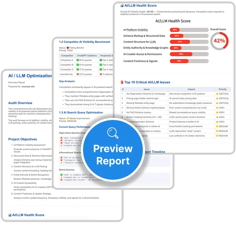 AI LLM visibility audit preview image