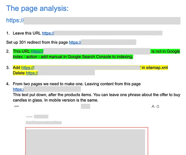 Schema audit showing incomplete microdata on product pages