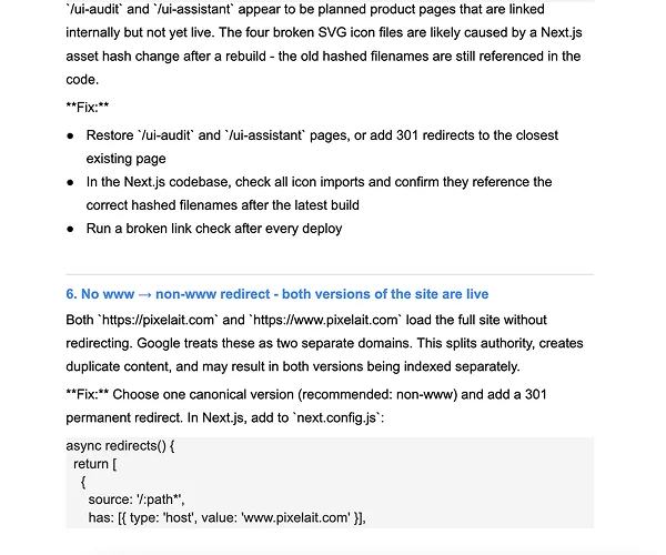 No www → non-www redirect - duplicate site versions live