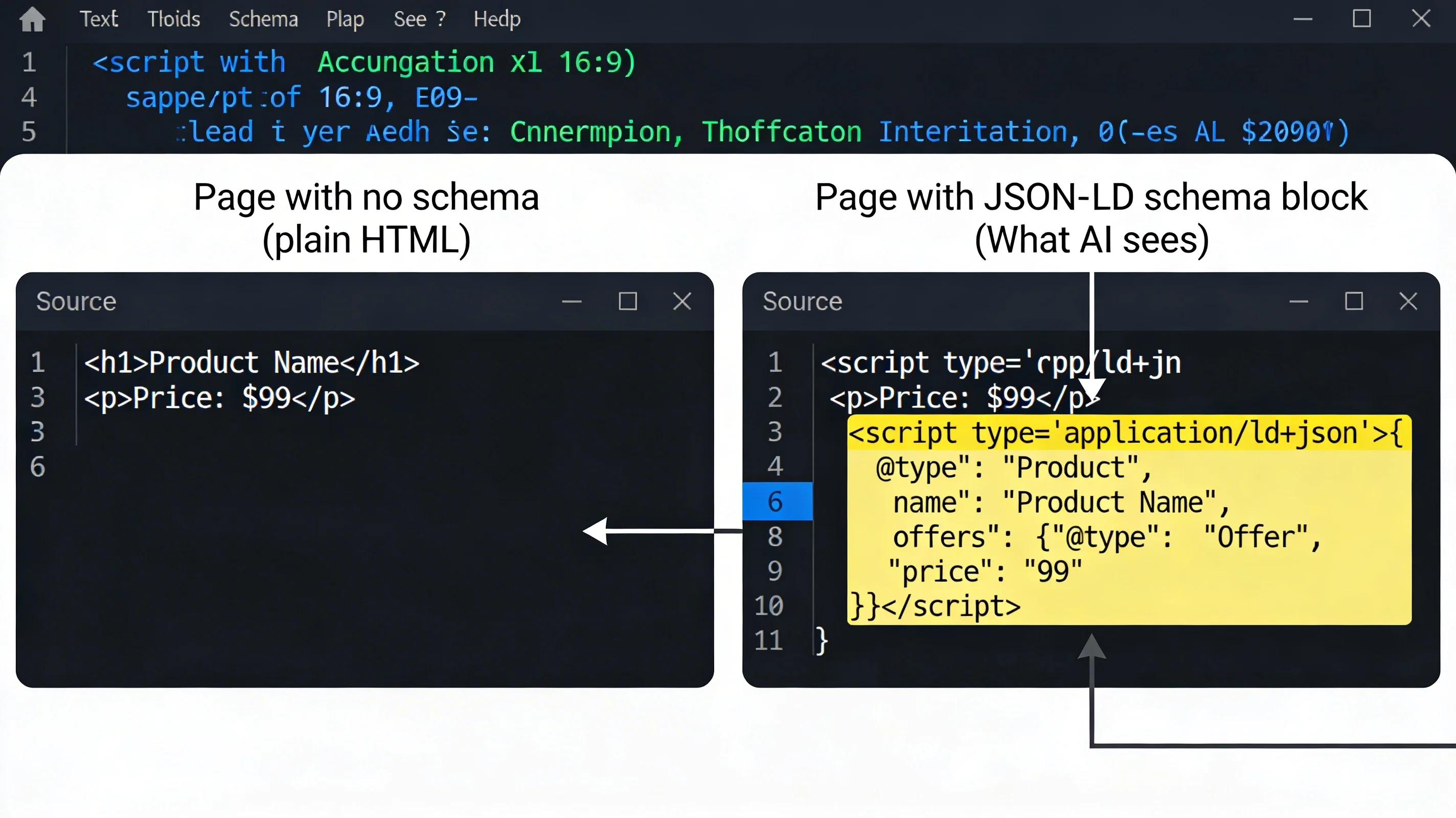 Example of missing structured data on a website